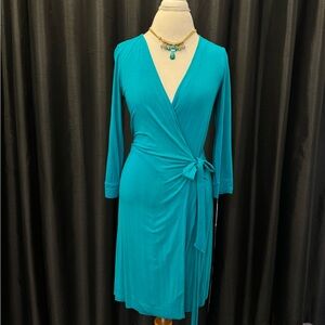 Diane Von Fursteinberg Teal Wrap Dress